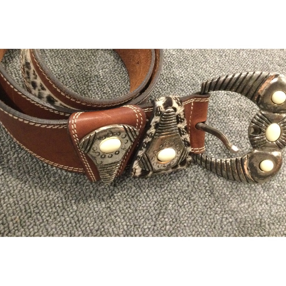 LaDoppia Vita faux Leopard Western Belt